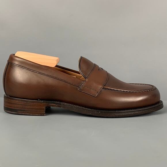 JOSEPH CHEANEY Size 6 Brown Leather Penny Loafers - Picture 1 of 9